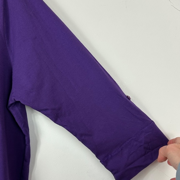 NWOT Ulla Popken Embroidered. Purple V-Neck Tunic Top 20/22 Boho Beach - Picture 4 of 8